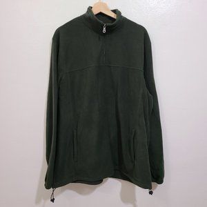 croft & barrow Men's Hunter Green Quarter Zip Fleece Sweater Size X-Large